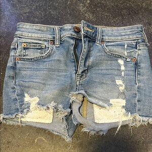 American Eagle Outfitters Ripped Blue Jean Shorts